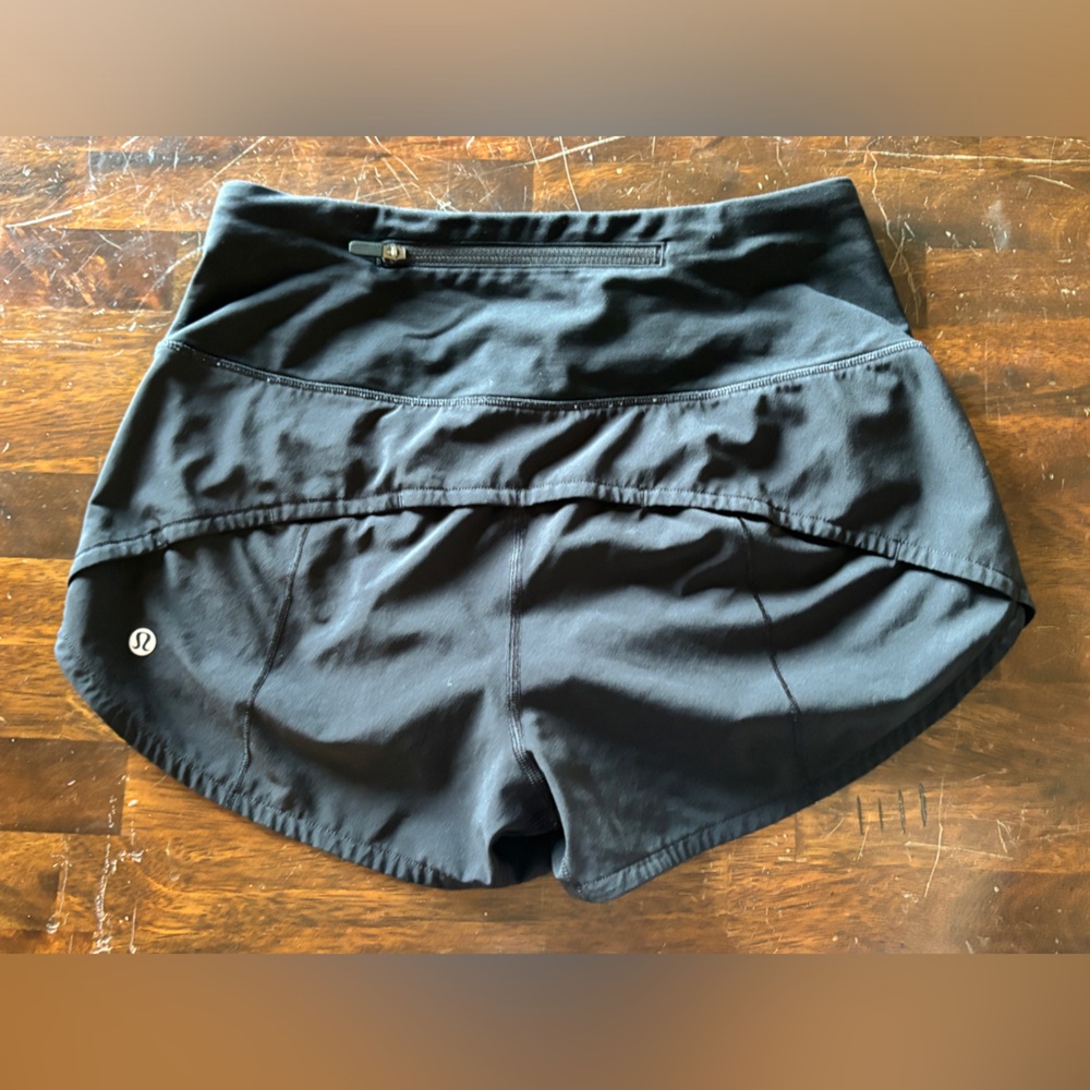 Black Lululemon speed up shorts (size 4)